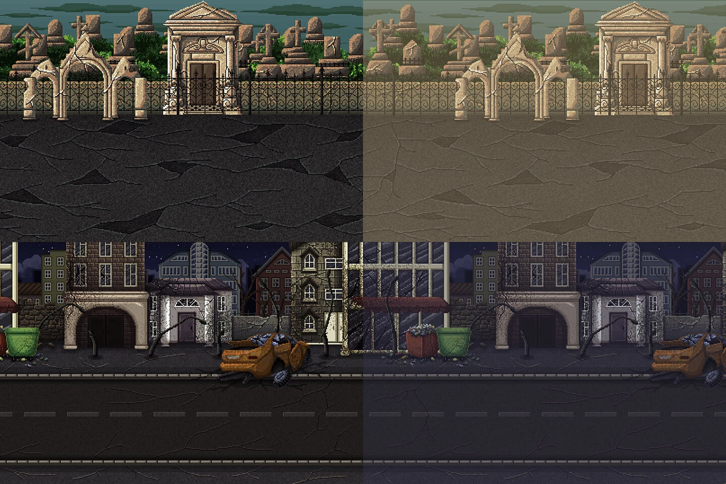 2D Pixel Art Battle Backgrounds