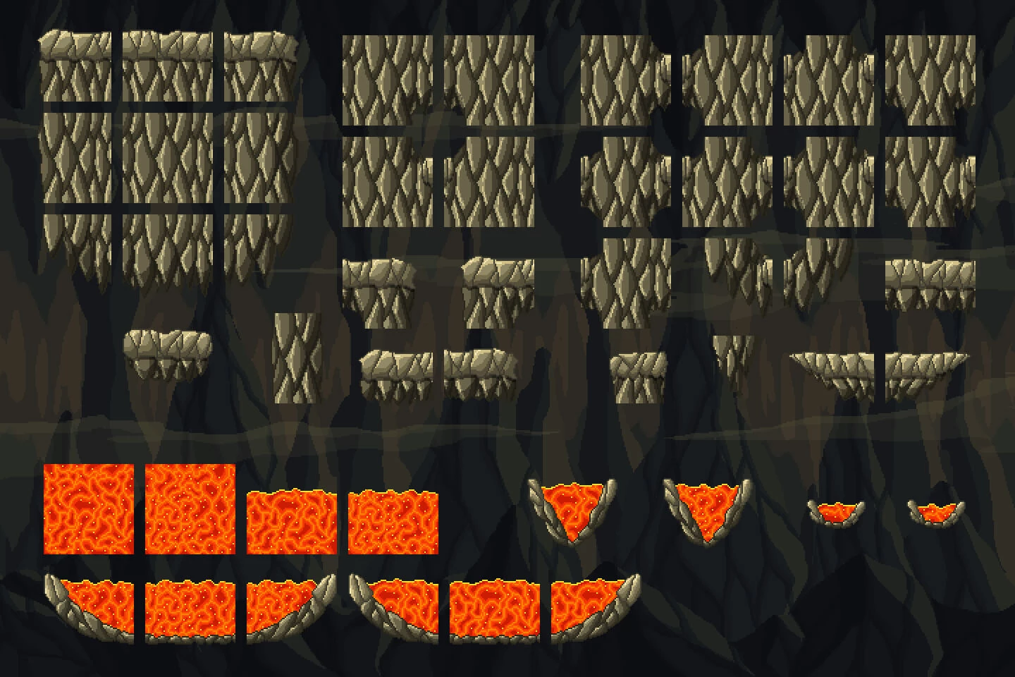 Dungeon Platformer Pixel Art Tileset