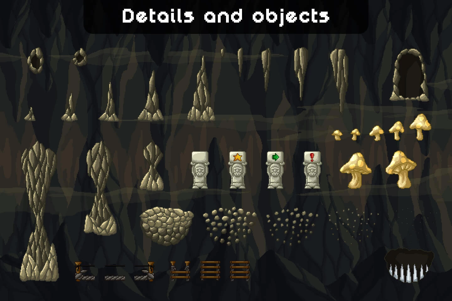 Dungeon Platformer Pixel Art Tileset