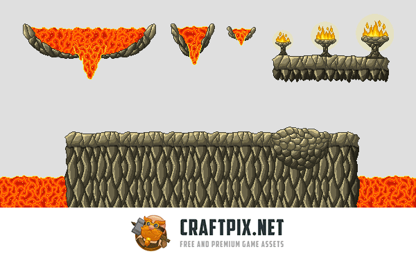 Dungeon Platformer Pixel Art Tileset
