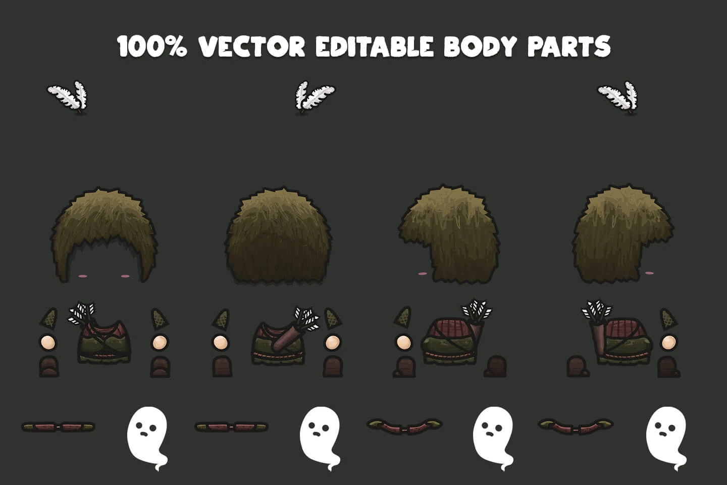 Archer 4-Direction Woman Character Sprites
