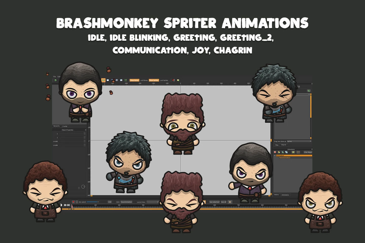 Blacksmith, Herbalist, Hunter, Jeweler NPC Character Pack