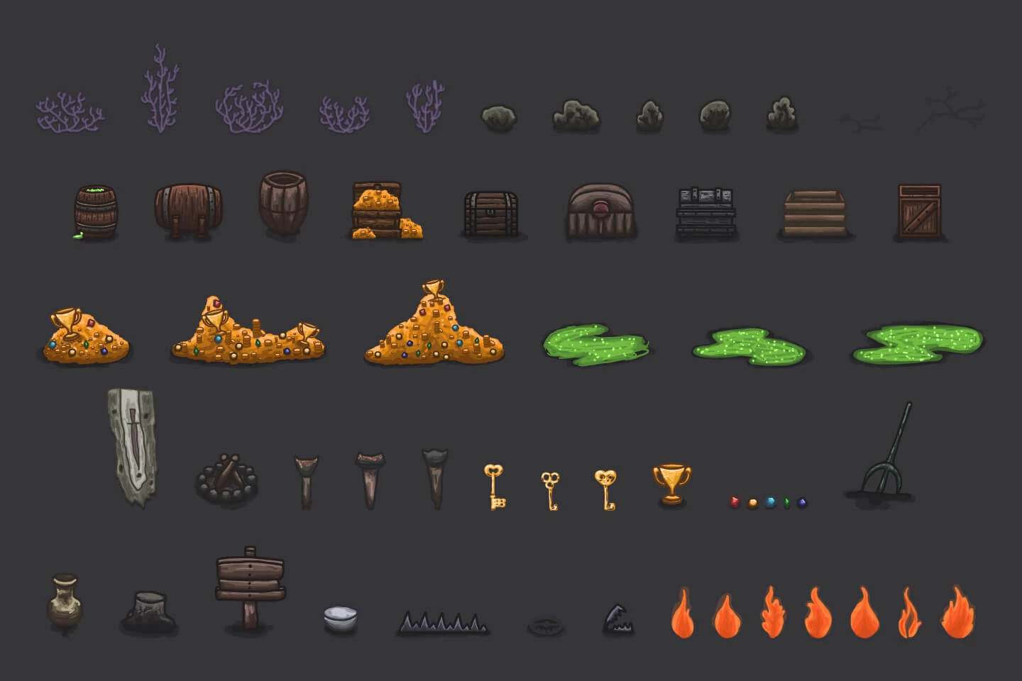2D Top Down Dungeon Tileset