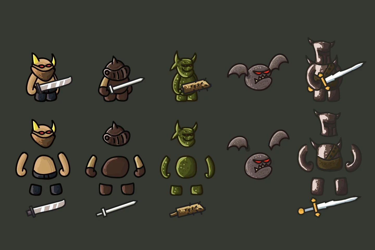 Tower Defense Monster 2D Sprites