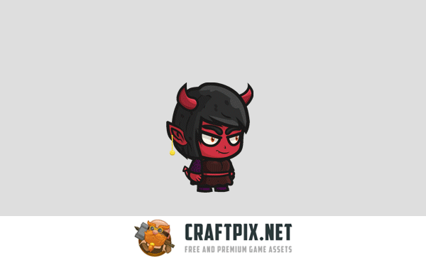Devil, Hell Knight, Succubus Chibi 2D Game Sprites