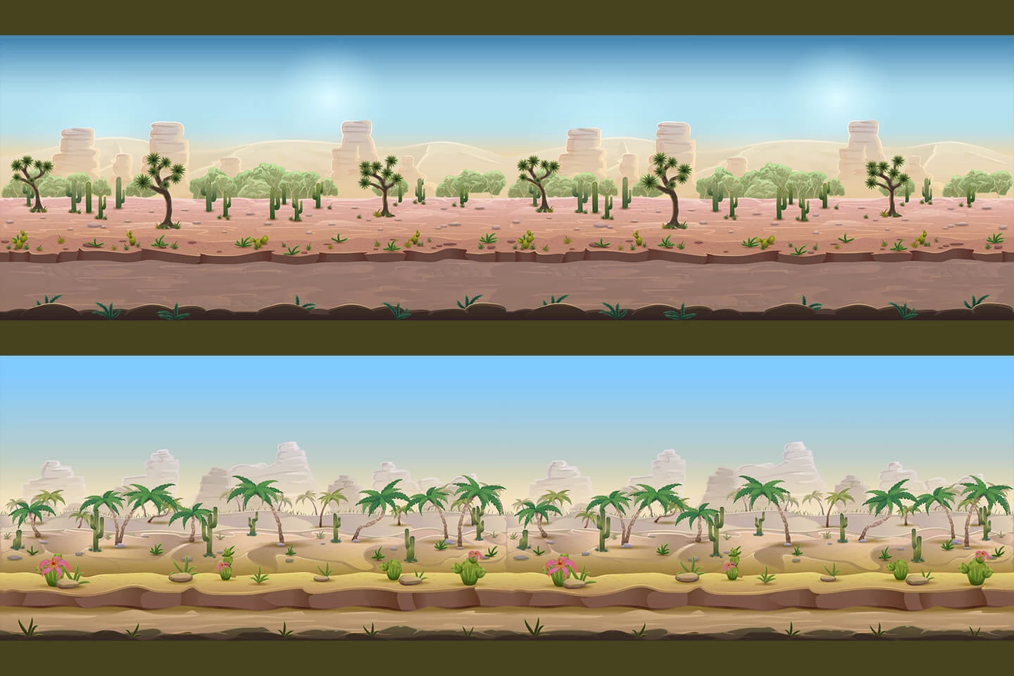 Cartoon Desert Game Backgrounds