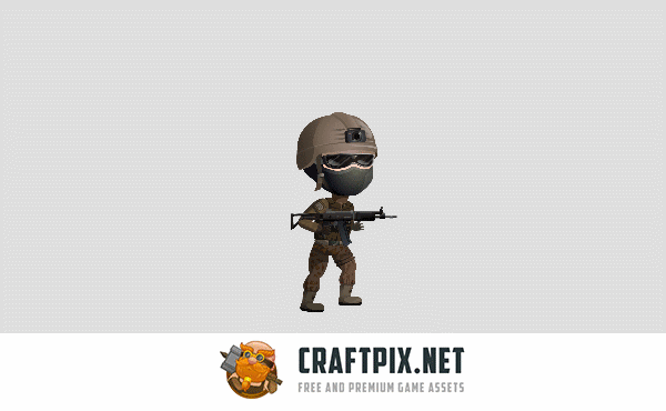 2D Game Special Forces Character Sprites Sheets