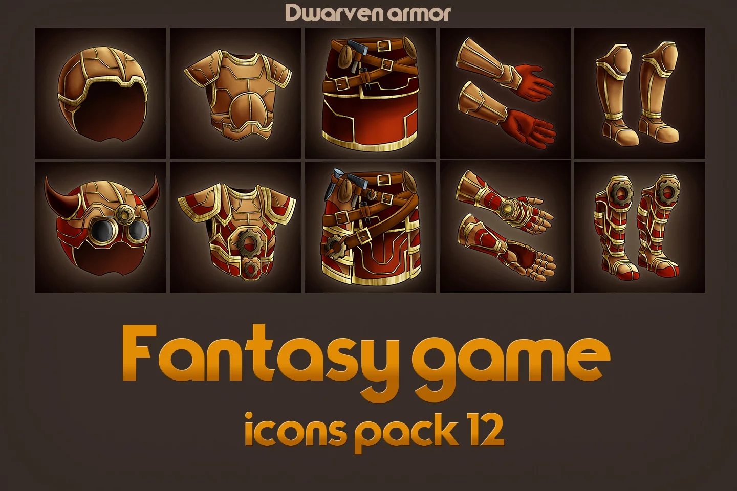 Game Icons of Fantasy Dwarven Armor Pack 12