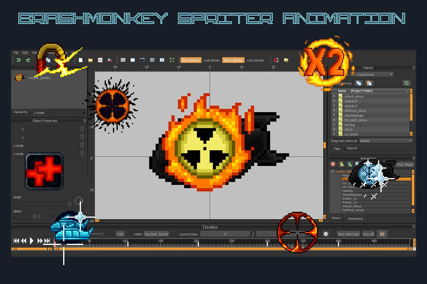 Pixel Art Space Shooter 2D Tileset
