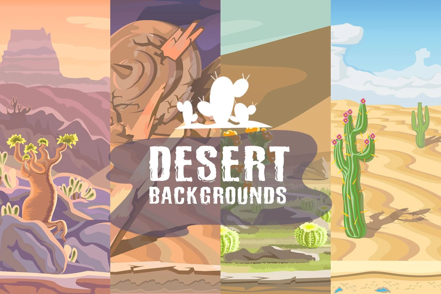Desert Scrolling 2D Game Backgrounds
