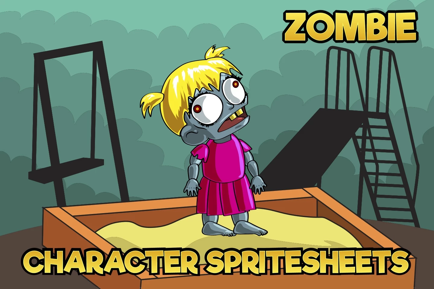 2D Game Zombie Kids Character Sprite 8