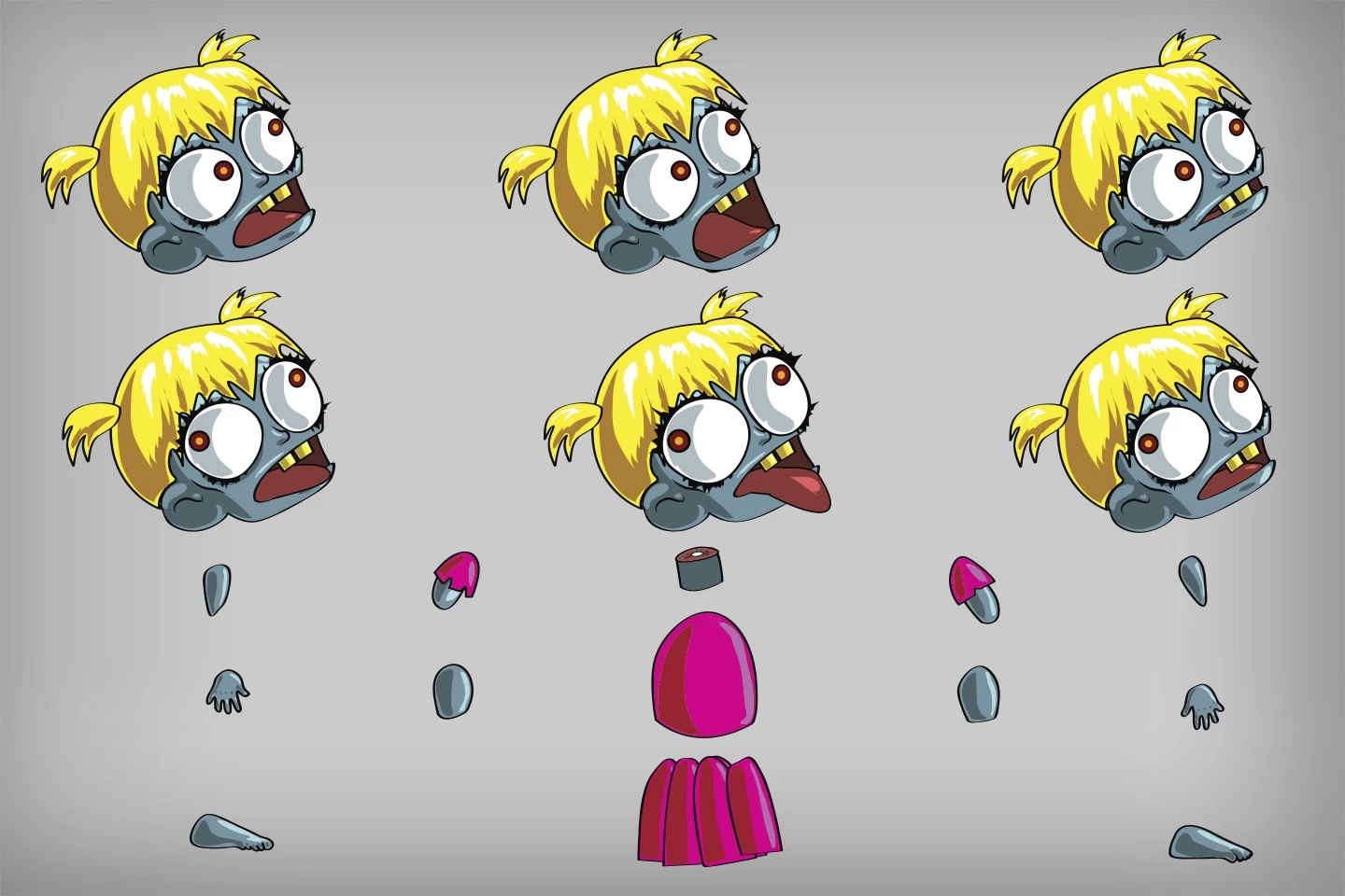 2D Game Zombie Kids Character Sprite 8