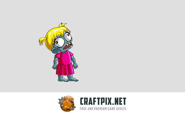 2D Game Zombie Kids Character Sprite 8