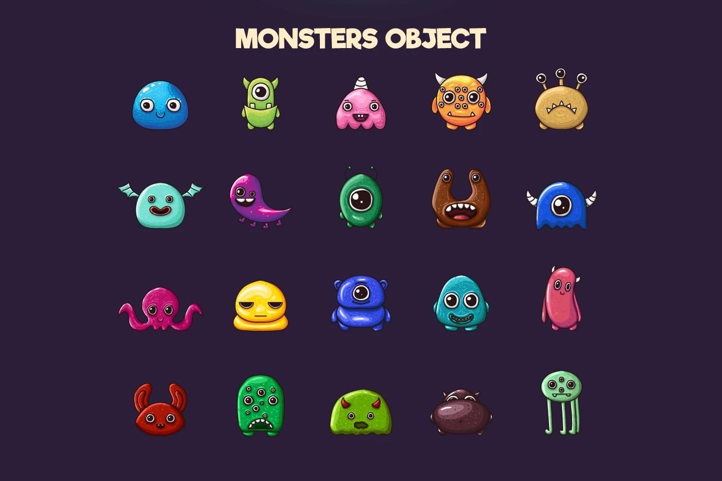 Monster 2D Game Items