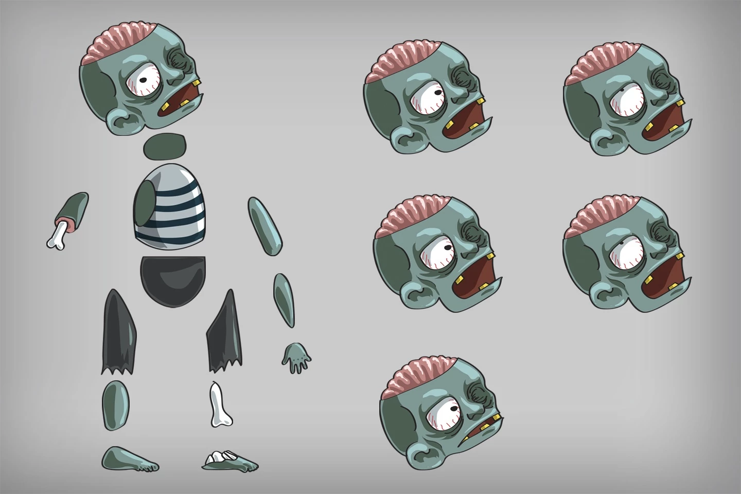 2D Game Zombie Character Sprite Pack 1
