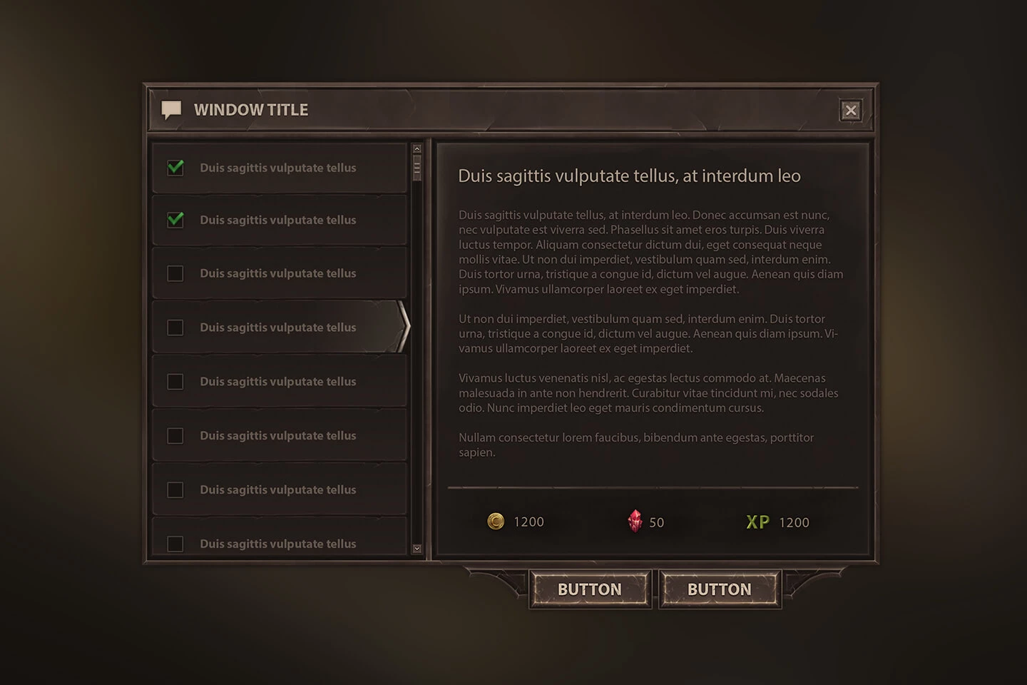 RPG Game UI