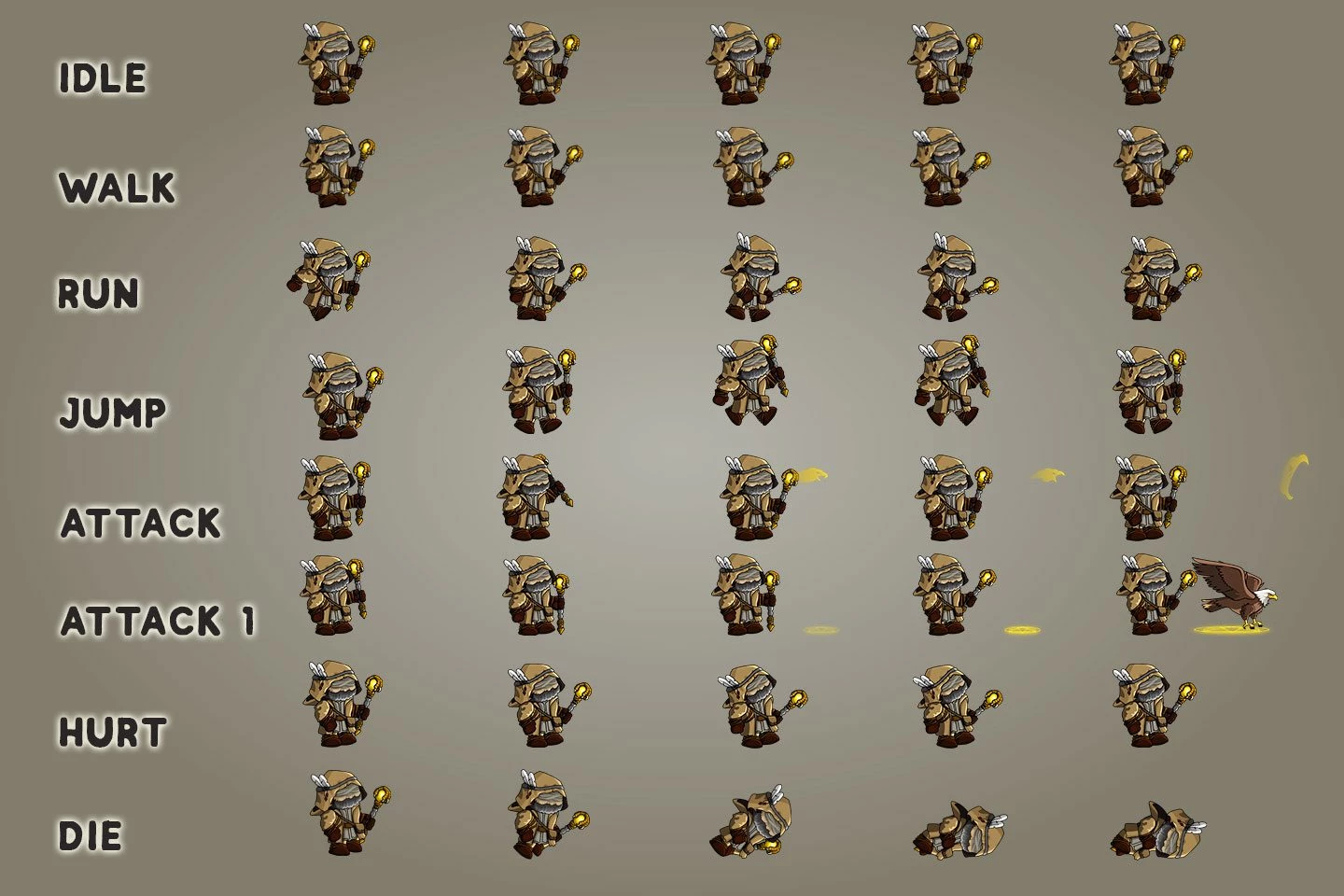 2D Fantasy Druid Character Sprite