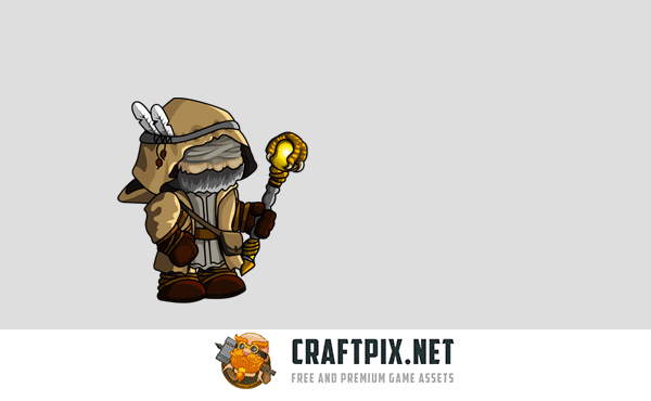 2D Fantasy Druid Character Sprite