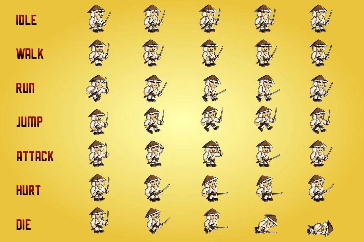2D Fantasy Samurai Character Sprite