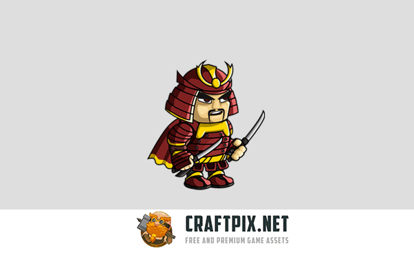 2D Fantasy Samurai Character Sprite