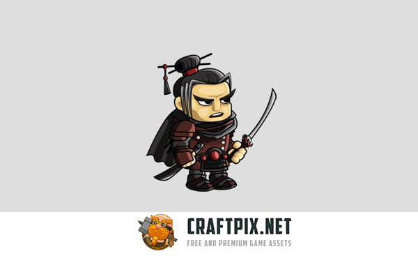 2D Fantasy Samurai Character Sprite