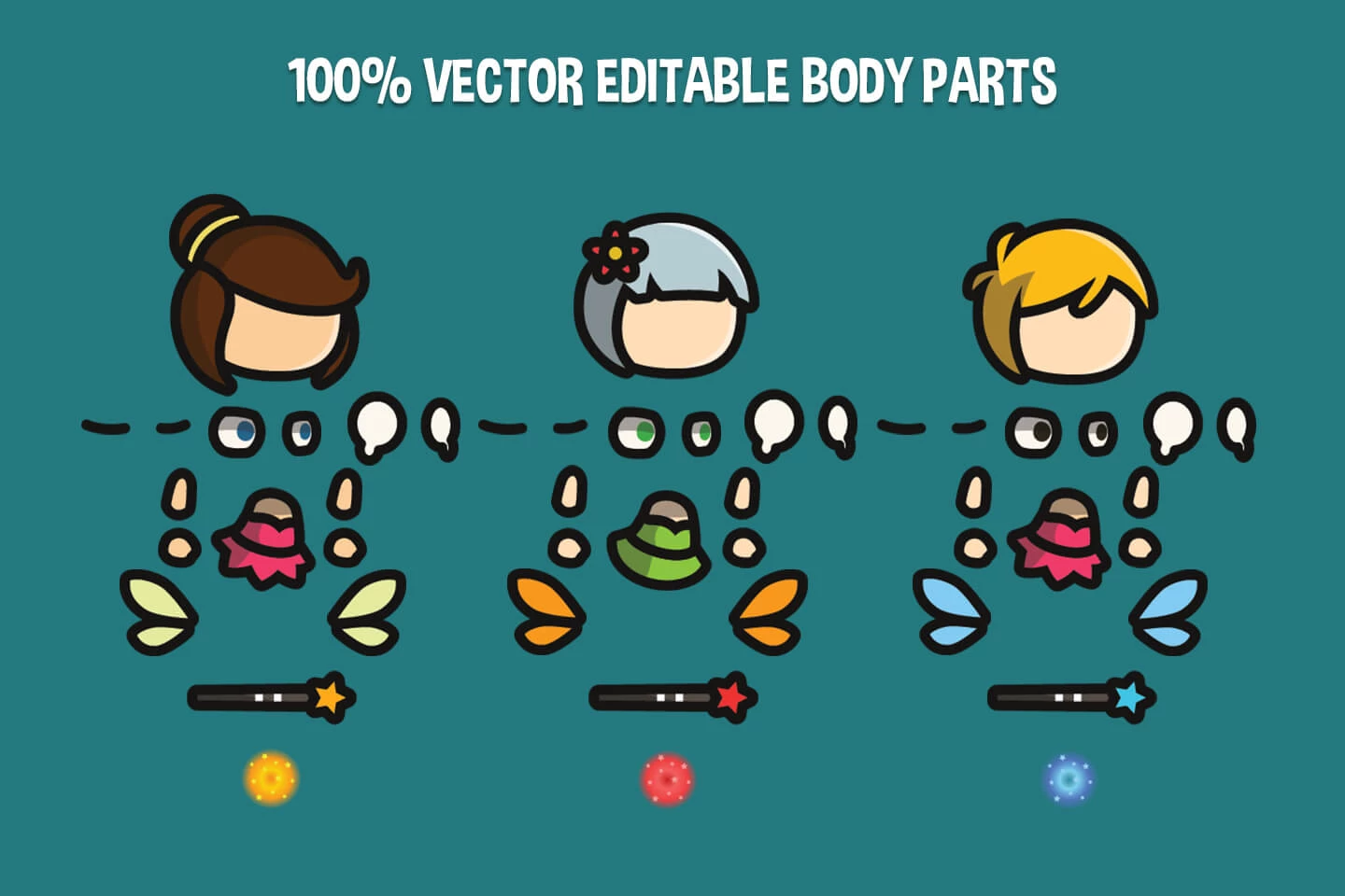 Fairy Tiny Style 2D Character Sprites