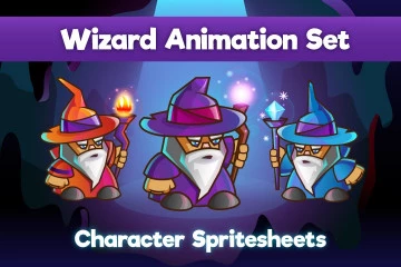 2D Game Wizard Character Sprite