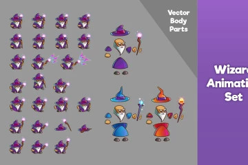 2D Game Wizard Character Sprite