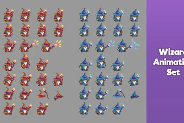 2D Game Wizard Character Sprite