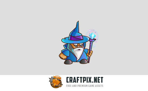2D Game Wizard Character Sprite