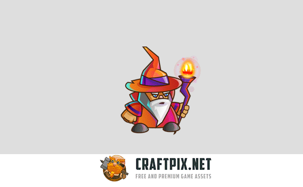 2D Game Wizard Character Sprite