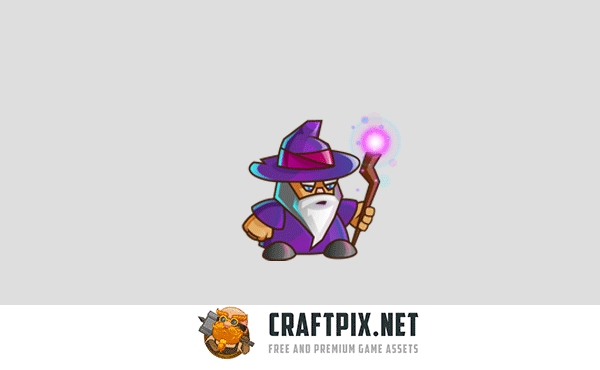 2D Game Wizard Character Sprite
