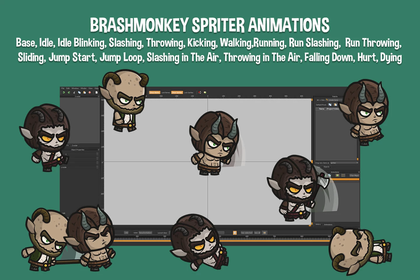 Satyr Chibi 2D Game Sprites