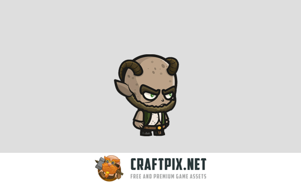 Satyr Chibi 2D Game Sprites