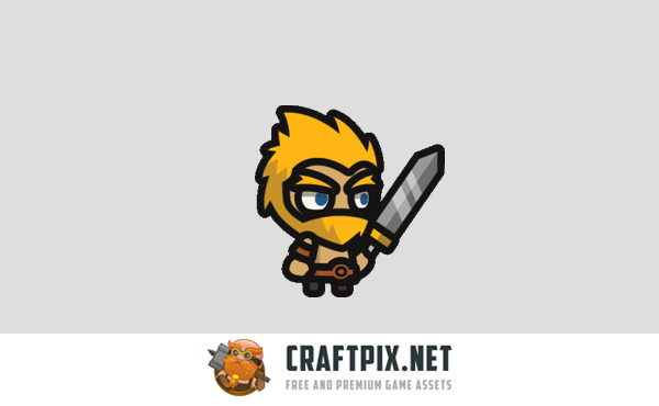 Warrior Tiny Style 2D Character Sprites