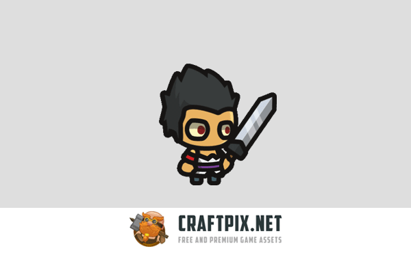 Warrior Tiny Style 2D Character Sprites