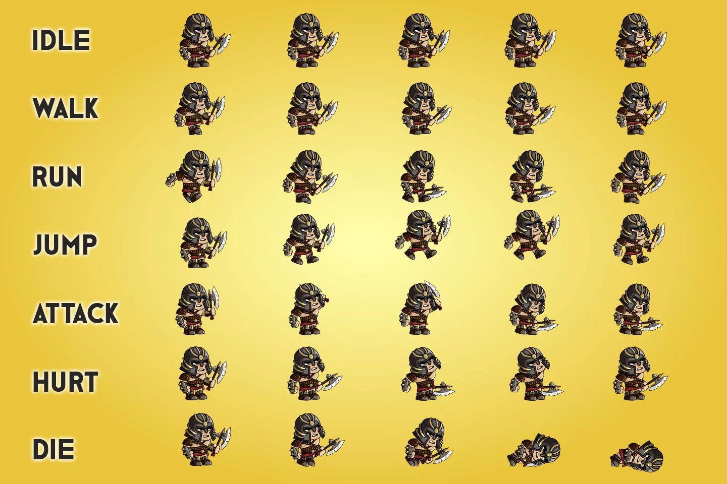 2D Fantasy Gladiator Character Sprite