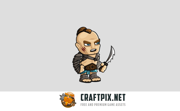 2D Fantasy Gladiator Character Sprite