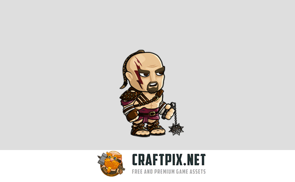 2D Fantasy Gladiator Character Sprite