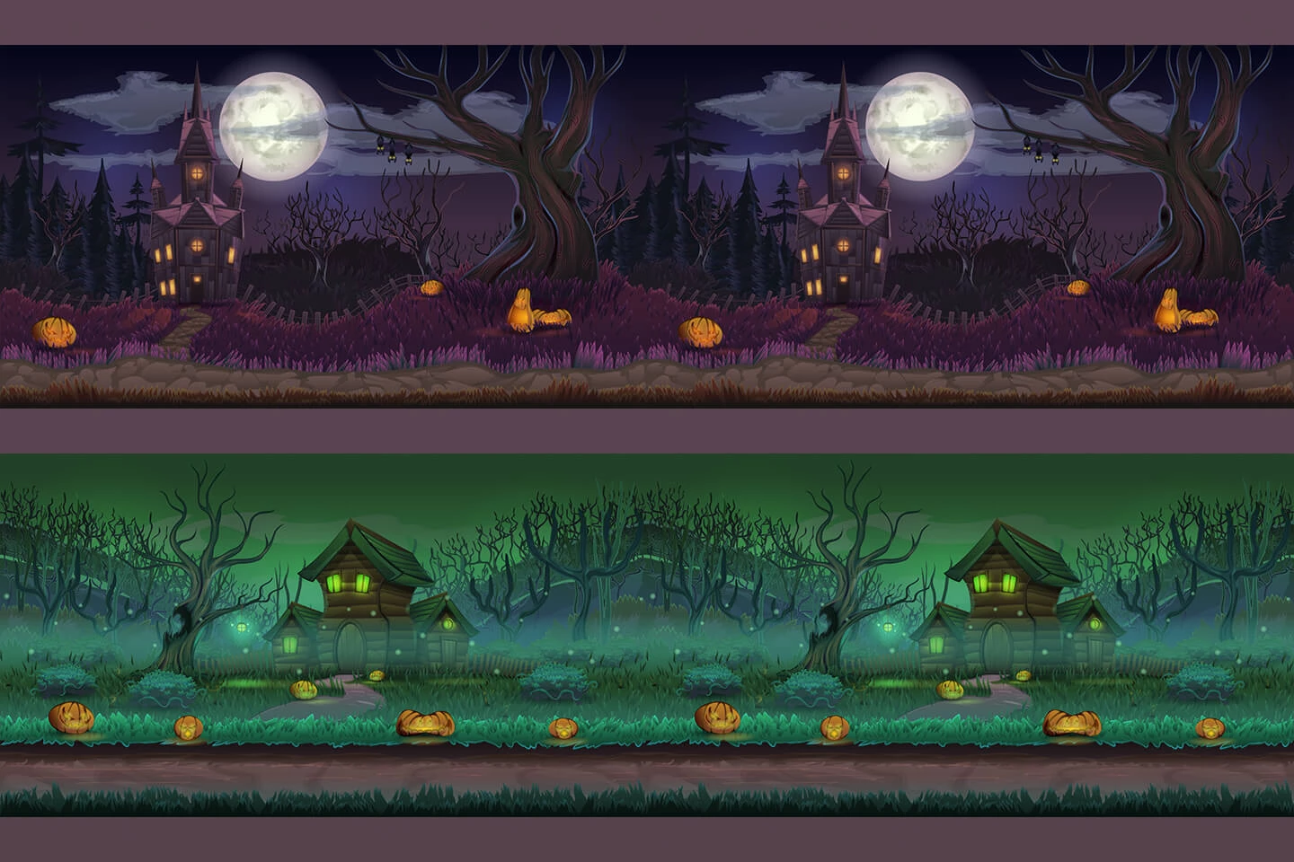 Cartoon Halloween Game Backgrounds