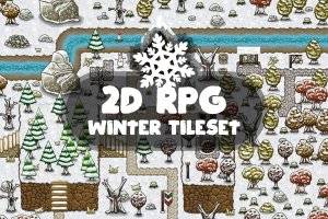 2D RPG冬季瓦片素材:高品质矢量图形包
