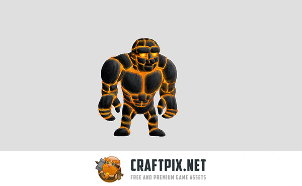 2D Game Golem Character Sprites