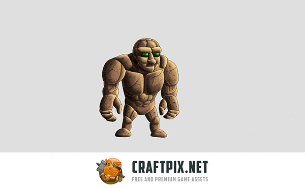 2D Game Golem Character Sprites