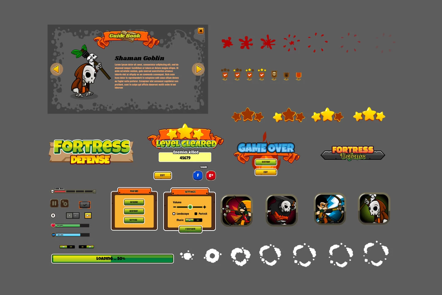 Fortress Defense 2D Game Kit