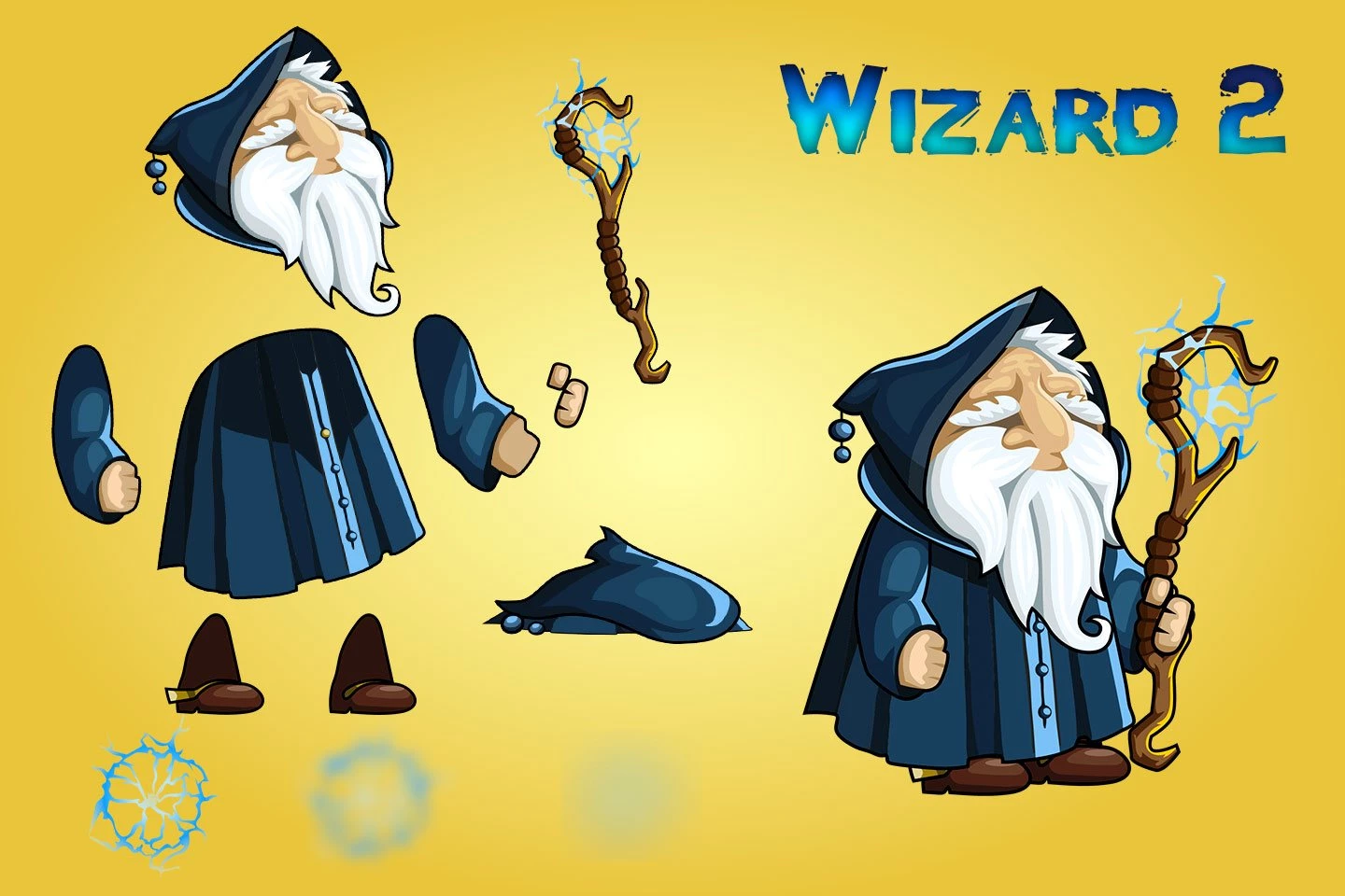 2D Fantasy Wizards Character Sprite