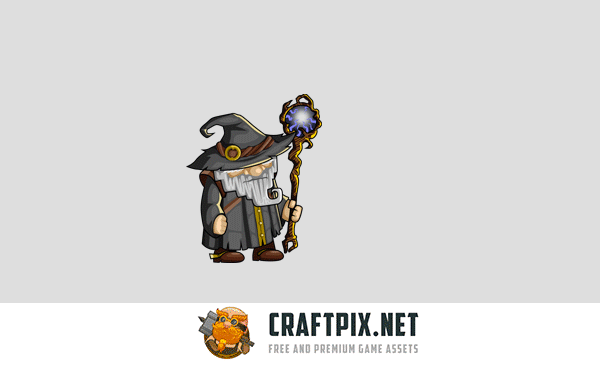 2D Fantasy Wizards Character Sprite