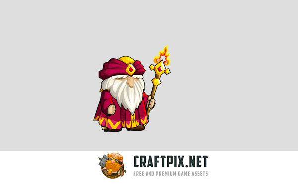 2D Fantasy Wizards Character Sprite