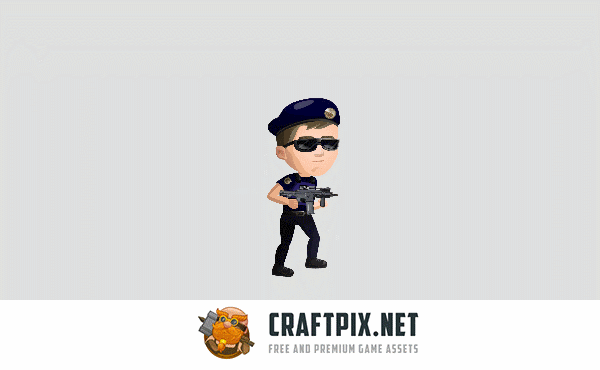 2D Game Police Character Sprite Sheets