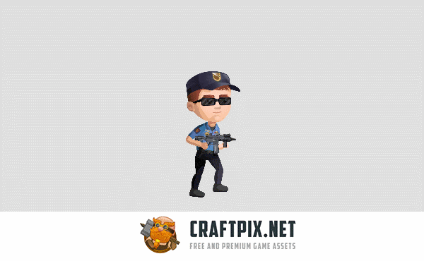 2D Game Police Character Sprite Sheets