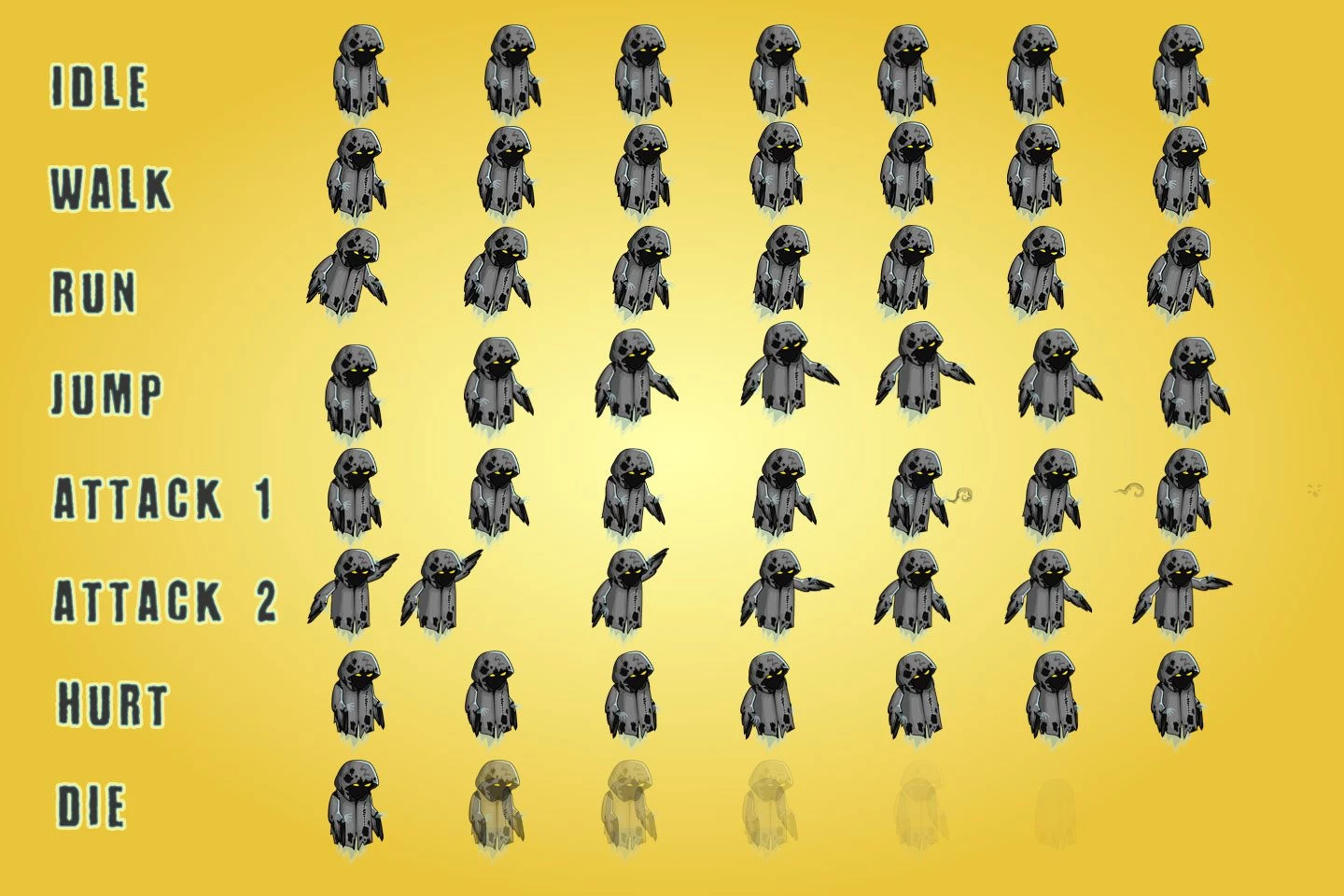 2D Fantasy Ghosts Character Sprite